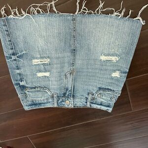 Distressed Denim Skirt